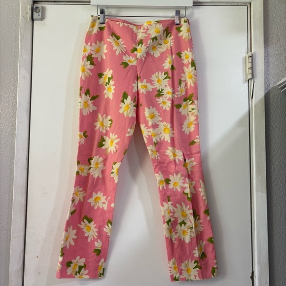 Moschino Cheap And Chic Daisy Floral Print Pants Cropped Festival Hippie Boho - Picture 1 of 12